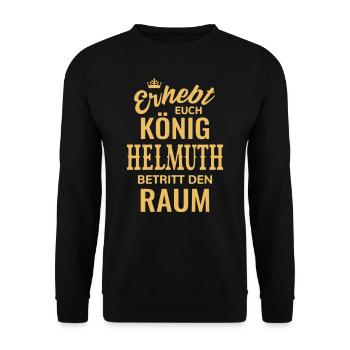 Name Helmuth Geschenk Geburtstag lustig König - Unisex Pullover - Schwarz - Vorne - Alina (178cm) & Michal (187cm)
