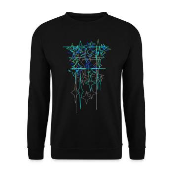 Futurismus Struktur - Unisex Pullover - Schwarz - Vorne - Alina (178cm) & Michal (187cm)