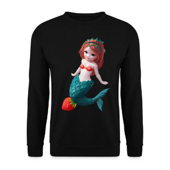 Sirène aux fraises - Sweat-shirt Unisexe - noir - Devant - Alina (178cm) & Michal (187cm)