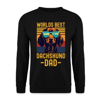 Dackel mit sonnenbrille retro - Unisex Pullover - Schwarz - Vorne - Alina (178cm) & Michal (187cm)