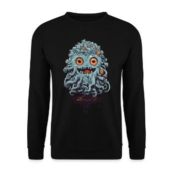 Cute tentacle monster on Halloween - Unisex Sweatshirt - black - Front - Alina (178cm) & Michal (187cm)
