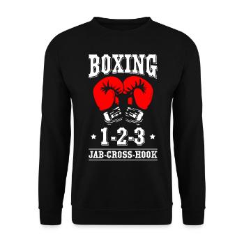 Boxing Jab Cross Hook - Unisex Sweatshirt - black - Front - Alina (178cm) & Michal (187cm)