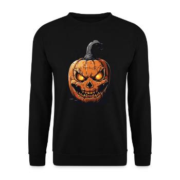 Octobre minuit effrayant Halloween citrouille - Sweat-shirt Unisexe - noir - Devant - Alina (178cm) & Michal (187cm)