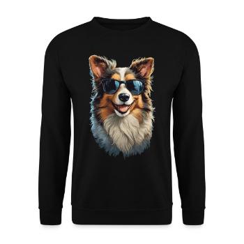 Border Collie Friend Companion Dogs Design - Unisex Sweatshirt - black - Front - Alina (178cm) & Michal (187cm)