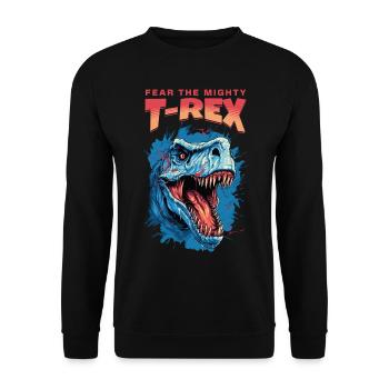 T-Rex Dinosaur Dino Tyrannosaurus Rex Vintage - Unisex Sweatshirt - black - Front - Alina (178cm) & Michal (187cm)