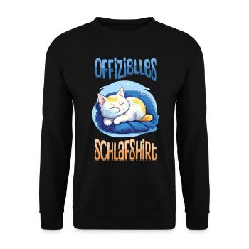 Chemise de nuit officielle Pyjama chat Animal mignon - Sweat-shirt Unisexe - noir - Devant - Alina (178cm) & Michal (187cm)