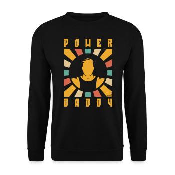 Power Daddy (Dad / Papa / Rays / White) - Unisex Sweatshirt - black - Front - Alina (178cm) & Michal (187cm)