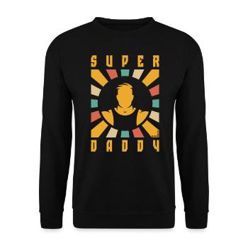 Super Daddy (Dad / Papa / Rays / 4C) - Unisex Sweatshirt - black - Front - Alina (178cm) & Michal (187cm)