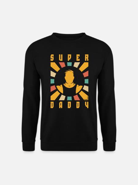 Super Daddy (Papa / Vater / Strahlen / 4C) - Unisex Pullover - Schwarz