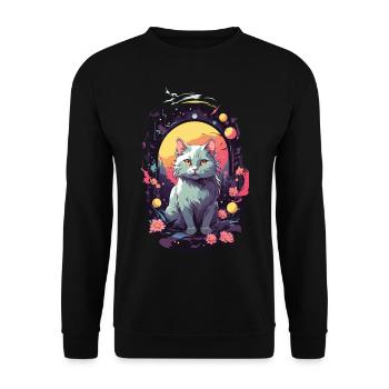 Gothic Cat Mystical Cat Lover Design - Unisex Sweatshirt - black - Front - Alina (178cm) & Michal (187cm)