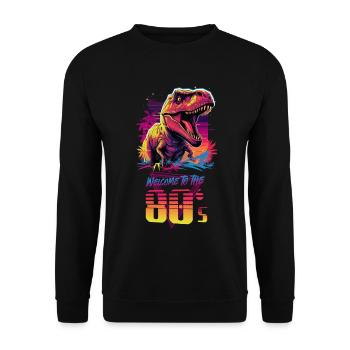 Weclometo the 80s - Unisex Pullover - Schwarz - Vorne - Alina (178cm) & Michal (187cm)
