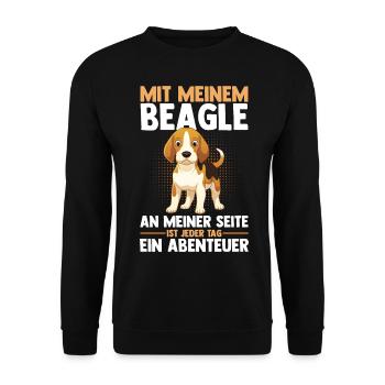 Hund Beagle - Unisex Pullover - Schwarz - Vorne - Alina (178cm) & Michal (187cm)