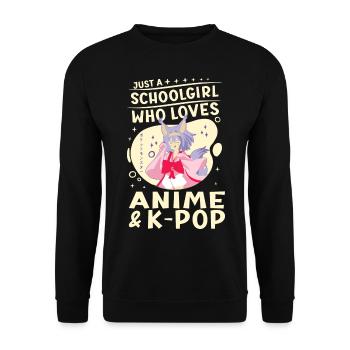 Cute Japanese Manga Women Girls Gift Otaku Kawaii - Unisex Pullover - Schwarz - Vorne - Alina (178cm) & Michal (187cm)