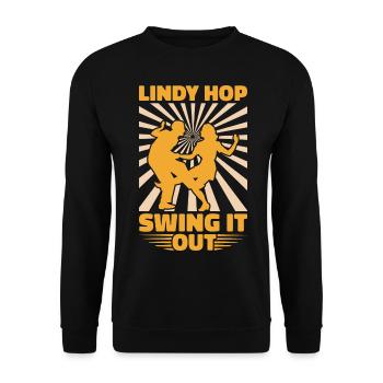 Lindy Hop Tänzer Swing Tanzpaar Swing Dance - Unisex Pullover - Schwarz - Vorne - Alina (178cm) & Michal (187cm)