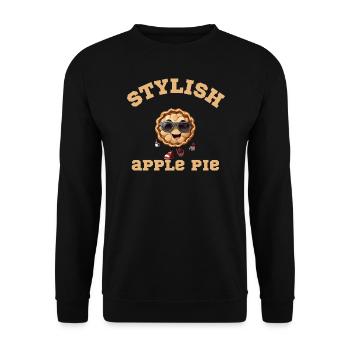Brown Drawing with Black Lenses - Unisex Sweatshirt - black - Front - Alina (178cm) & Michal (187cm)