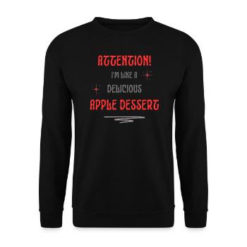 apple dessert friendly text - Unisex Sweatshirt - black - Front - Alina (178cm) & Michal (187cm)