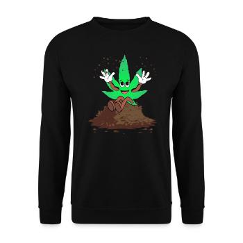 Der Bloom - Weed Cannabis Stoned Hanf Marihuana - Unisex Pullover - Schwarz - Vorne - Alina (178cm) & Michal (187cm)