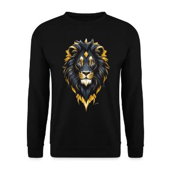 Gold and black lion - Unisex Sweatshirt - black - Front - Alina (178cm) & Michal (187cm)