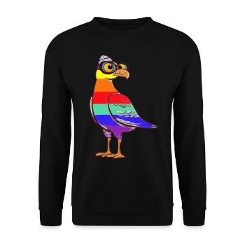 LGBT Rainbow Seagull Seagulls Maritime - Unisex Sweatshirt - black - Front - Alina (178cm) & Michal (187cm)