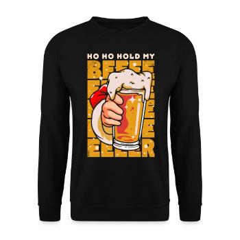 Weihnachten hoho hold my beer - Unisex Pullover - Schwarz - Vorne - Alina (178cm) & Michal (187cm)