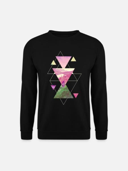 Natur Wildnis Berge Wald Bäume Abenteuer Kunst - Unisex Pullover - Schwarz