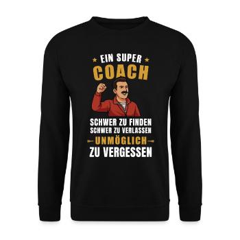 Coach Geschenk – Unvergesslich, Stark, Inspirieren - Unisex Pullover - Schwarz - Vorne - Alina (178cm) & Michal (187cm)