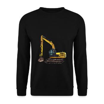 Bagger Geschenk Geschenkidee - Unisex Pullover - Schwarz - Vorne - Alina (178cm) & Michal (187cm)