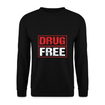 Drug-free addiction addicted - Unisex Sweatshirt - black - Front - Alina (178cm) & Michal (187cm)