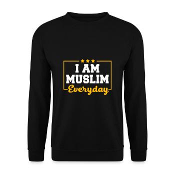 Muslim Islam Moslem Muslima Eid Mubarak - Unisex Sweatshirt - black - Front - Alina (178cm) & Michal (187cm)