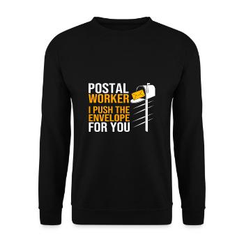 Postbote - Unisex Pullover - Schwarz - Vorne - Alina (178cm) & Michal (187cm)