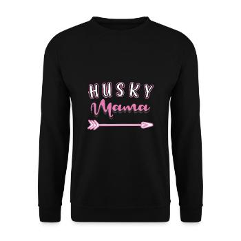 Sibirischer Husky - Unisex Pullover - Schwarz - Vorne - Alina (178cm) & Michal (187cm)