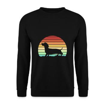 Dachshund - Unisex Sweatshirt - black - Front - Alina (178cm) & Michal (187cm)
