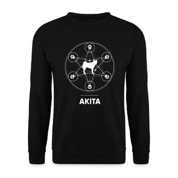 Akita, Geschenk, Akita T- hirt , Akita Inu, Hund - Unisex Pullover - Schwarz - Vorne - Alina (178cm) & Michal (187cm)