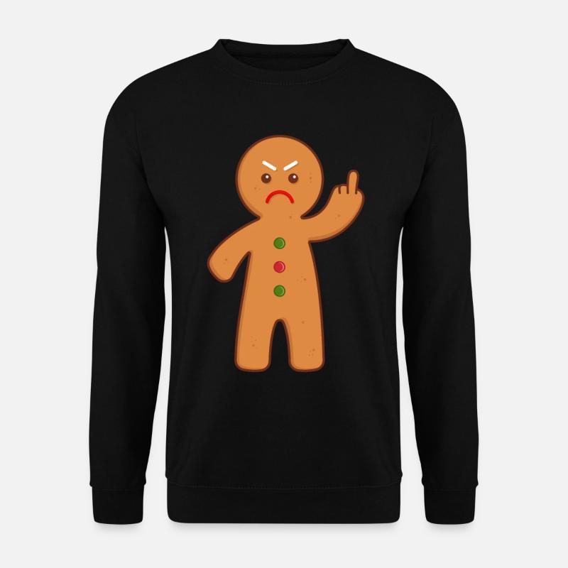 Gingerbread man stinking finger middle finger - Unisex Sweatshirt - black