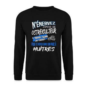 ostréiculteur - Sweat-shirt Unisexe - noir - Devant - Alina (178cm) & Michal (187cm)