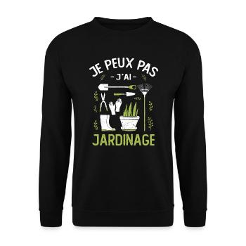 Je Peux Pas J'ai Jardinage - Sweat-shirt Unisexe - noir - Devant - Alina (178cm) & Michal (187cm)