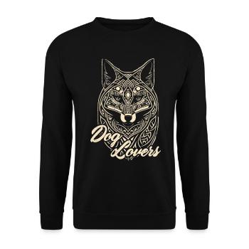 dog lovers, illustration, Dog Lovers. - Unisex Sweatshirt - black - Front - Alina (178cm) & Michal (187cm)