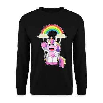 Unicorn Clouds Rainbow - Unisex Sweatshirt - black - Front - Alina (178cm) & Michal (187cm)