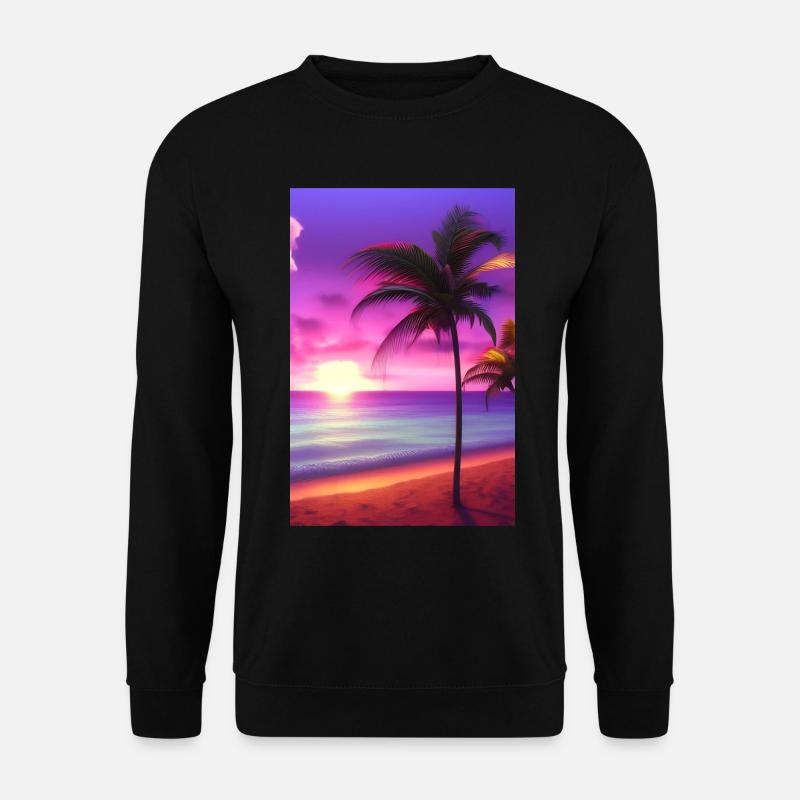 Karibik Palmen Strand - Unisex Pullover - Schwarz