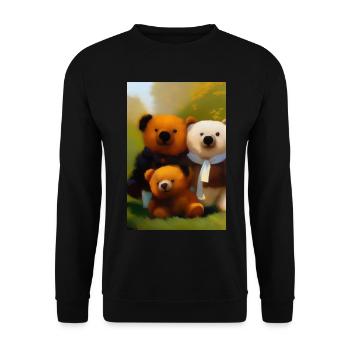 Teddybär - Unisex Pullover - Schwarz - Vorne - Alina (178cm) & Michal (187cm)
