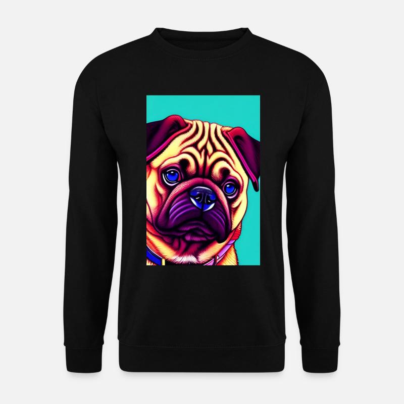 Mops Hund - Unisex Pullover - Schwarz