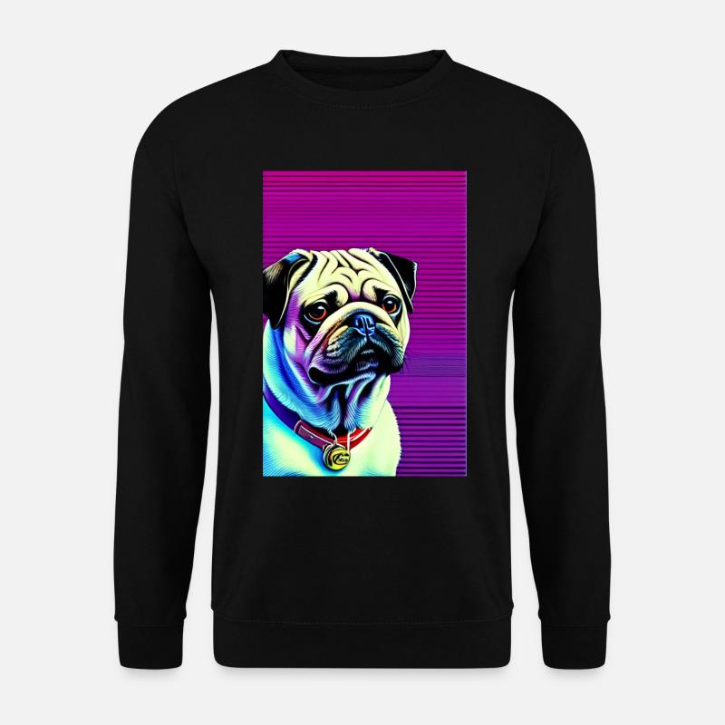 Mops Hund - Unisex Pullover - Schwarz