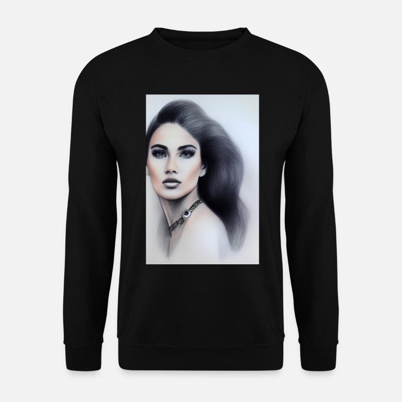 Woman with jewelry - Unisex Sweatshirt - black