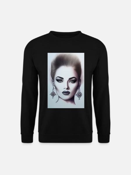 Frau mit Schmuck - Unisex Pullover - Schwarz