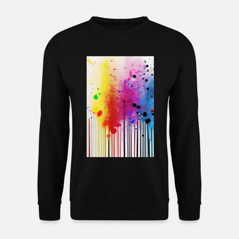 Splashes of paint and lines - Unisex Sweatshirt - black