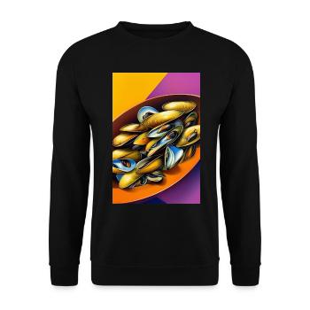 Mussels - Unisex Sweatshirt - black - Front - Alina (178cm) & Michal (187cm)