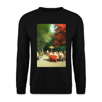 Outdoor Asian Cafe - Unisex Sweatshirt - black - Front - Alina (178cm) & Michal (187cm)