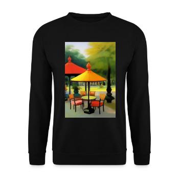Outdoor Asian Cafe - Unisex Sweatshirt - black - Front - Alina (178cm) & Michal (187cm)