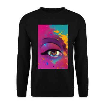 Abstrakte Kunst - Unisex Pullover - Schwarz - Vorne - Alina (178cm) & Michal (187cm)