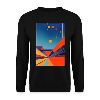 Abstrakte Kunst - Unisex Pullover - Schwarz - Vorne - Alina (178cm) & Michal (187cm)